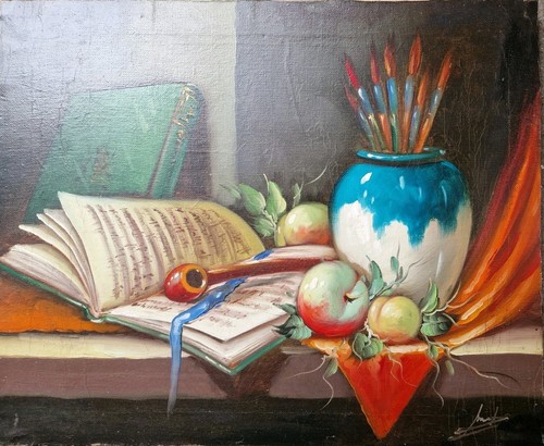 Tableau peinture huile nature - peinture,