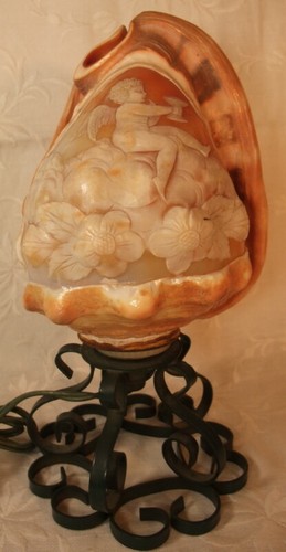 Lampe coquillage sculpté - lampe, en