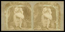 Jeune femme aux épaules nues, ca.1870, stéréo Tirage vintage stéréo, tirag