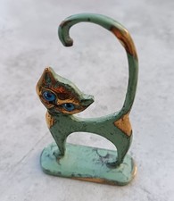 N°1 - Vintage: joli baguier figurine Chat en bronze / laiton   CA04