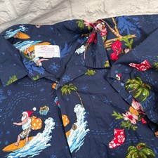 Chemise De Noël Hawaii Hangover Homme 3XL À Boutons Surf Santa Claus Hula Girl