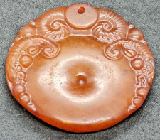 Jade Hetian vieux dragon ancien pendentif sculpture artisanat chinois