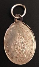 Médaille religieuse fin XIXe Argent 800 "Notre-Dame de la Médaille Miraculeuse"