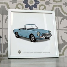 Poster MG MGB cabriolet bleu