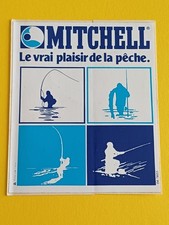 sticker vintage Canne à Pêche MITCHELL : Le vrai plaisir de la pêche (12 x10 cm)