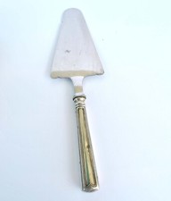 Pelle à tarte vintage STREISGUTH en métal argenté au filet et lame inox 24.5cm