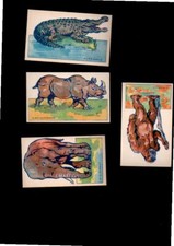 lot 4 carte à decouper découpage animaux ancien