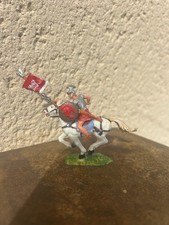 Elastolin Mini 4cm cavalier romain porte étendard emblème 50271 7220 8453 TBEVGC