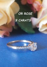 ** BAGUE SOLITAIRE OR ROSE 9