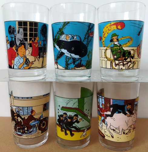 Tintin 1974 6 verres - verres, À