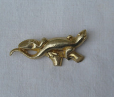Ancienne broche en bronze lézard 