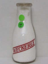 TRPP Milk Bottle Weckerle Dairy Farm Buffalo NY ERIE COUNTY INSPECTED PROTECTED
