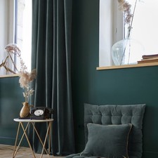 Rideau ajustable 140x270 cm velours de coton Ardoise