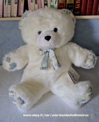 Peluche ours blanc nounours - blanc,