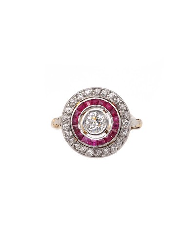 Bague rubis diamants ct - diamants,