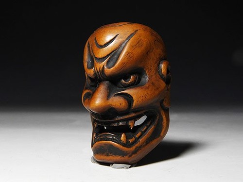 Ancien masque japonais netsuke - ancien,