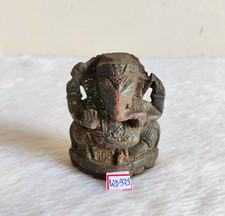 Vintage Main Sculpté Lord Ganesha en Bois Figurine Décoratif Sainte Statue WD929