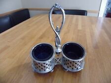 SERVITEUR DE TABLE CHRISTOFLE + COUPELLES VERRE BLEU