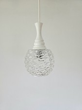 SUSPENSION VINTAGE GLOBE VERRE DIAMANTS 1960/70