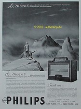 PUBLICITE PHILIPS RADIO SONATE TYPE 890 SUPERHETERODYNE DE 1937 FRENCH AD PUB 