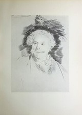 Paul-César HELLEU : L'écrivain Edmond de Goncourt, GRAVURE, 1913