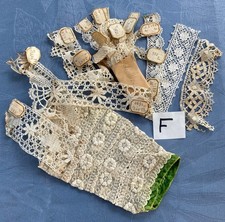Anciens Échantillons de Dentelles et leur Étiquette de référence + 1 Manche - F