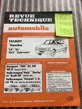 REVUE TECHNIQUE TALBOT SAMBA LS GL GLS CABRIOLET Rta talbot samba cabriolet gls 