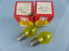 Lot 2 anciennes ampoules SULLY 24 V 45W BA 20 S jaunes oldtimer voiture P 6451