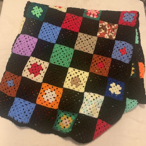 Hand made granny square afghan - hand,