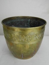 ancien cache pot laiton doré