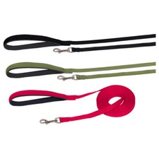 Nobby Laisse Plate Noire Pour Chiens Avec Poignée Rembourrée