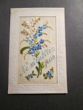 Carte postale ancienne brodee