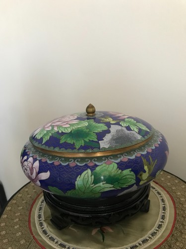Cloisonne bonbonniere bronze - bonbonniere,