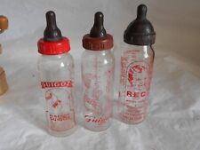Vintage 1930s Glass Baby bottles feeding bottle French Guigoz Rec Volvic