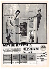 PUBLICITE ADVERTISING  1963   ARTHUR MARTIN   réfrigérateur