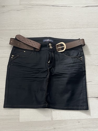 T42 jupe jean enduit - :,