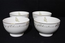 4pc Pier 1 12 DAYS OF CHRISTMAS Partridge 6" Coupe Soup Cereal Bowls, Bangladesh