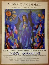 TONY AGOSTINI 1971-72 AFFICHE LITHOGRAPHIE ORIGINALE MUSEE DU GEMMAIL