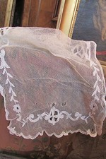 ancien rideau filet broderie a