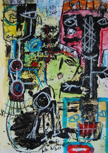 Art brut sur - papier, 42x49,4