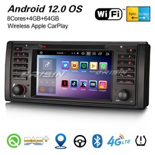 8-Core Android 14 Autoradio DAB+ Navi CarPlay WiFi+ GPS BMW 5 Séries E39 M5 64Go