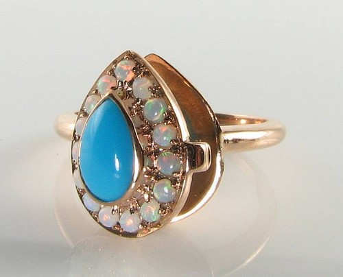 Bague locket rose 9ct - 9k,