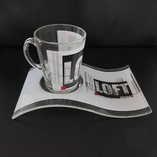 verre graphique CERVE LOFT DESIGN  blanc noir transparent art déco table Italie