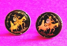 VINTAGE 1950'S TOLEDO "DON QUIXOTE" CLIP EARRINGS, SPAIN