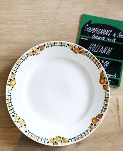 Plat rond vintage - le, décor