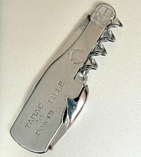 Couteau tire bouchon décapsuleur forme bouteille de champagne inox canif pliant
