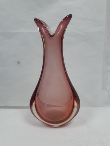 Vase verre murano rose