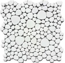 Mosaïque de Céramique Cailloux Galets Blanc Douche Mur Wc 12-0102 10