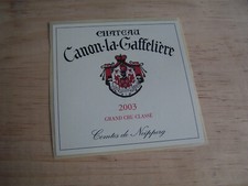 etiquette vin Chateau Canon Gaffelière 2003 saint emilion grand cru wine label