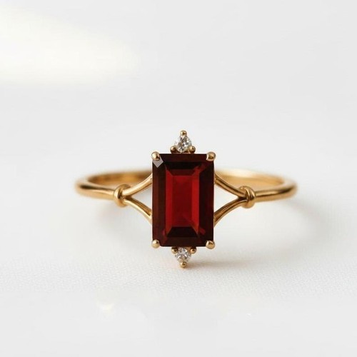 Bague solitaire ct grenat - solitaire,